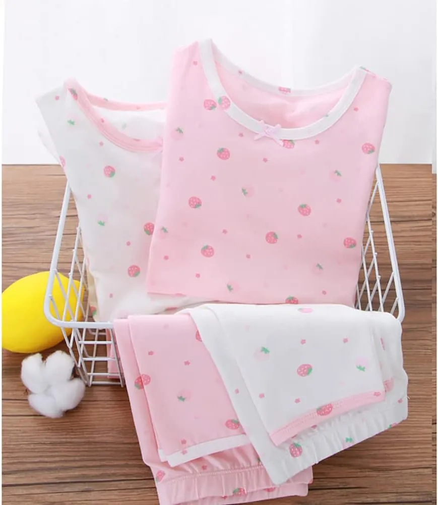 ABALACOCO Big Girls Boys 3 Sets (6pcs) Cotton Longs Sleeve Undershirts Autumn Winter Thermal Underwear Pants Suit 4-10T