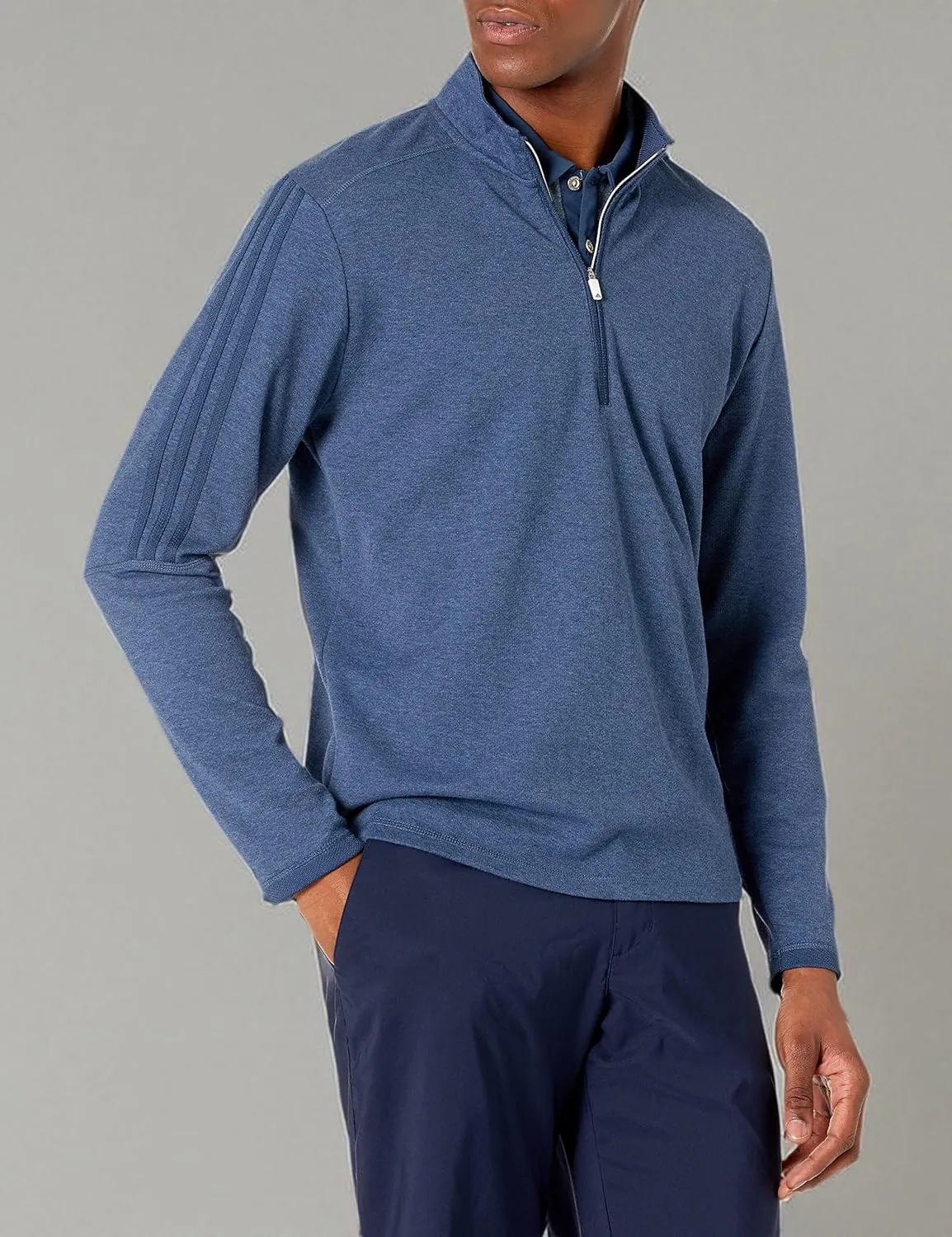 adidas Men's 3-Stripes Quarter Zip Golf Pullover