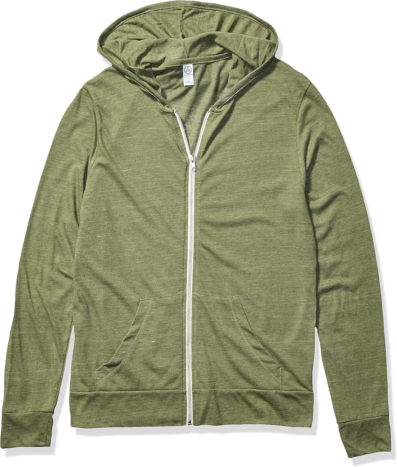 Alternative Men's Hoodie, Eco Zip Up Camo Triblend Jersey Hooded Sweatshirt