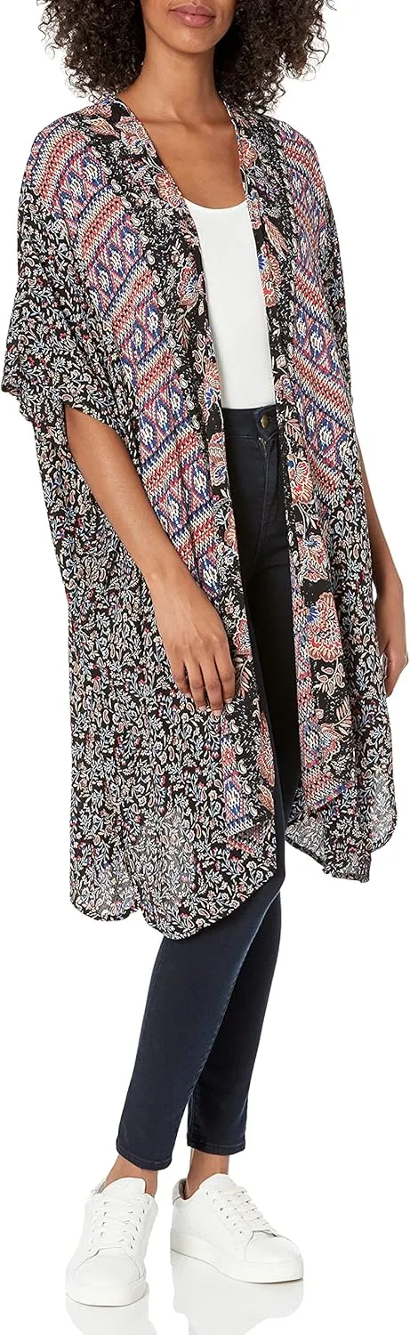 Angie Women's Boho Long Duster Kimono Cardigan