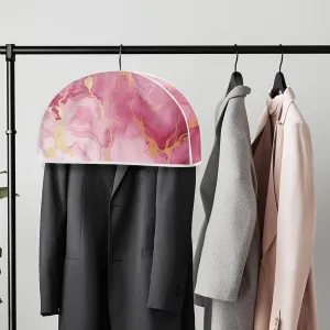 Babrukda Pink Marble Garment Bags for Storage, Clothes Garment Rack Cover for Dress, Suit, Coat, Shirts Wardrobe Clothes Protector 12.48 x 24.61 Inch Hang Up Storage Bag, Cover Only