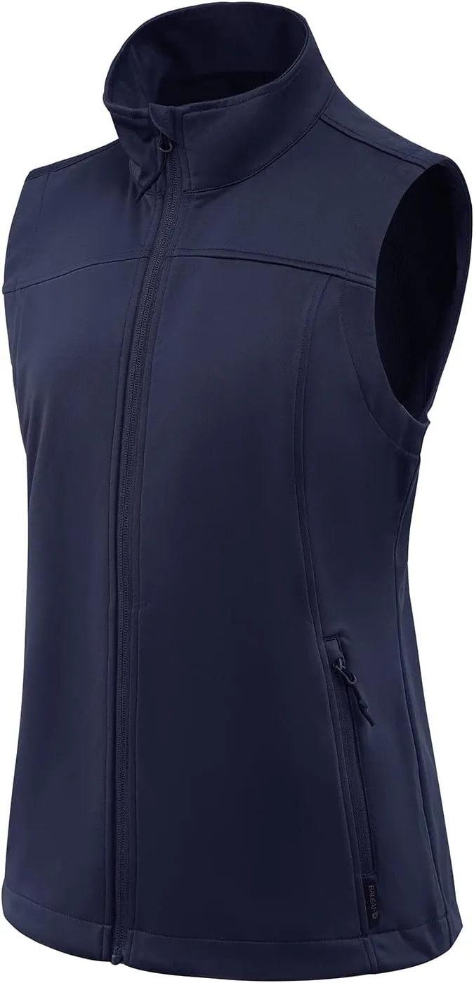 baleaf Women's Lightweight Vest Softshell Sleeveless Jacket Windproof Stand Collar with Zipper Pockets Running Hiking Golf