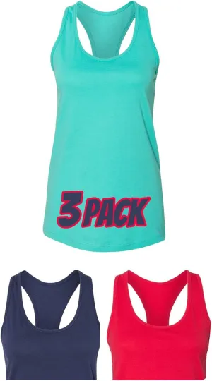 Bella Canvas Multipack Bundle Women's Jersey Racerback Tank Top 3, 6, 10 Pack - Make Your Own Assorted Color Set