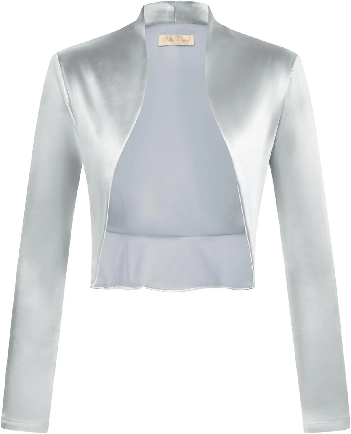Belle Poque Women's Vintage Cropped Shrug Open Front Long Sleeve Ruffled Bolero Cardigan for Dress S-2XL