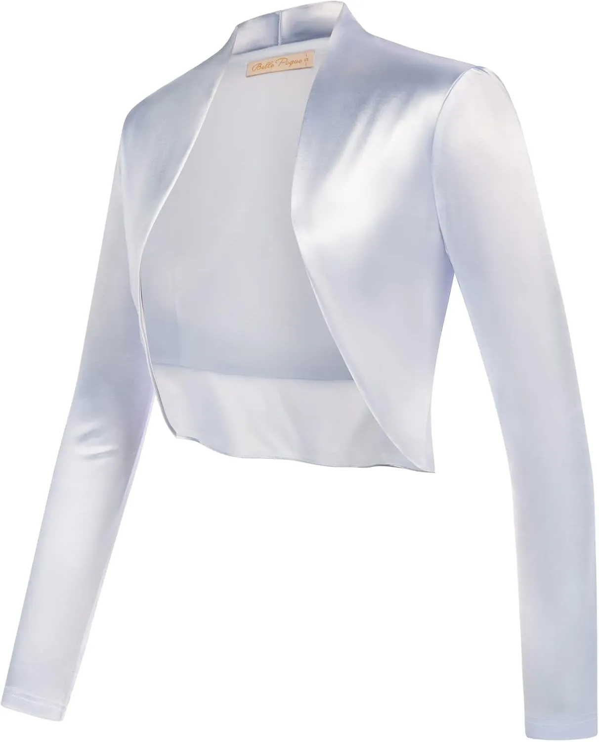 Belle Poque Women's Vintage Cropped Shrug Open Front Long Sleeve Ruffled Bolero Cardigan for Dress S-2XL