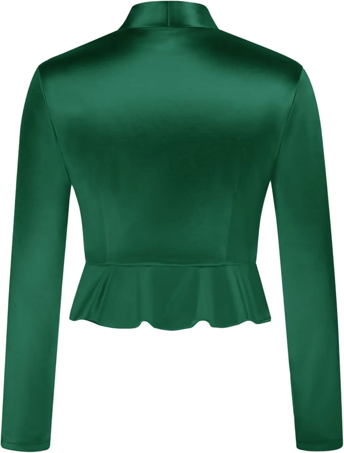 Belle Poque Women's Vintage Cropped Shrug Open Front Long Sleeve Ruffled Bolero Cardigan for Dress S-2XL