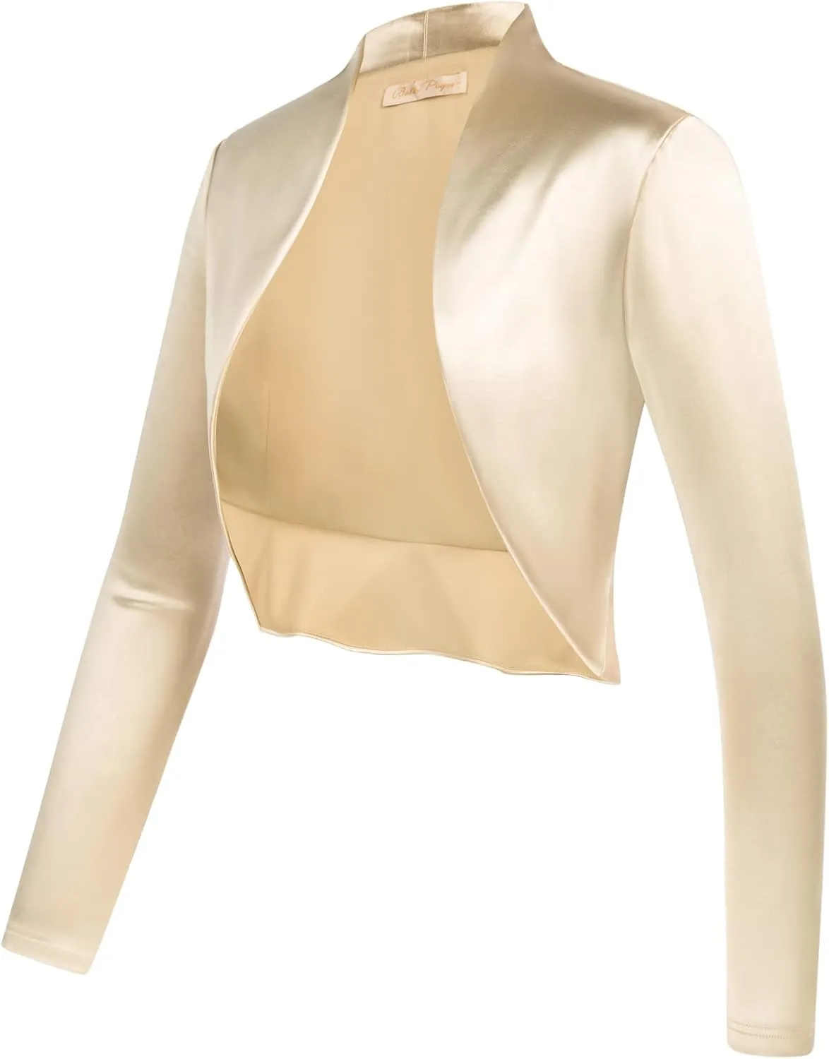 Belle Poque Women's Vintage Cropped Shrug Open Front Long Sleeve Ruffled Bolero Cardigan for Dress S-2XL