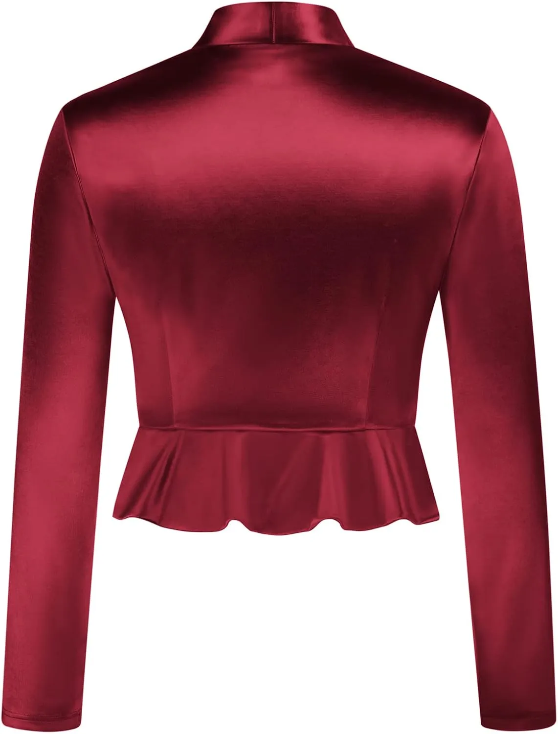 Belle Poque Women's Vintage Cropped Shrug Open Front Long Sleeve Ruffled Bolero Cardigan for Dress S-2XL