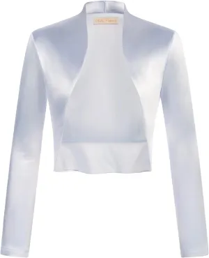 Belle Poque Women's Vintage Cropped Shrug Open Front Long Sleeve Ruffled Bolero Cardigan for Dress S-2XL
