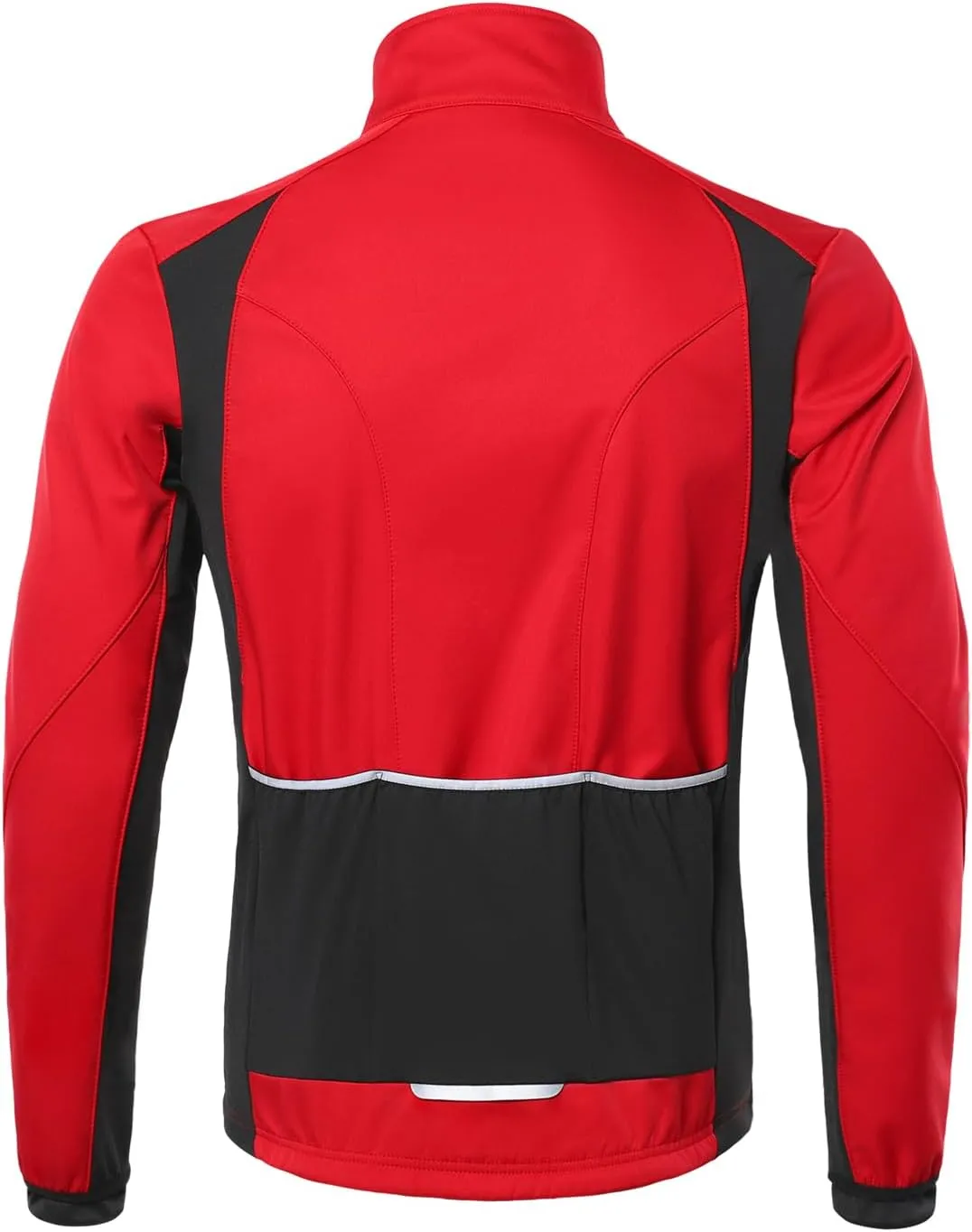 BERGRISAR Winter Cycling Jacket for Men with 6 Pockets Windproof Thermal Softshell Bike Jacket Running Windbreaker