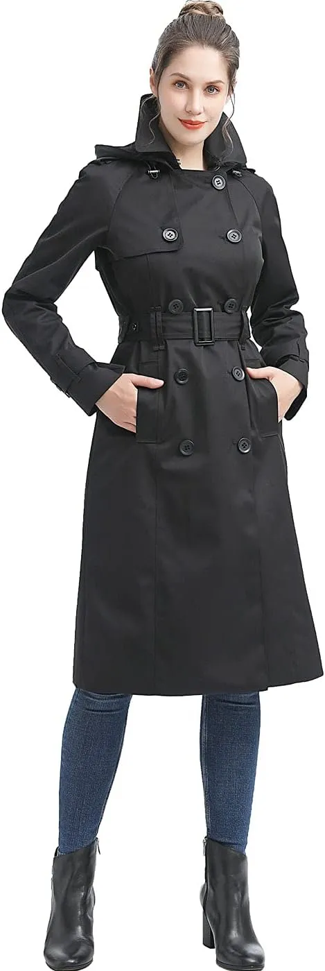 BGSD Women 3/4 Length Waterproof Hooded Trench Coat - Regular & Plus Size