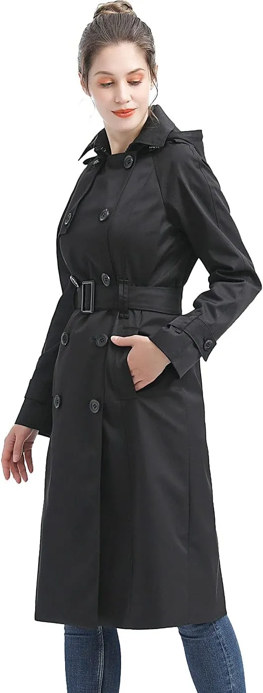 BGSD Women 3/4 Length Waterproof Hooded Trench Coat - Regular & Plus Size
