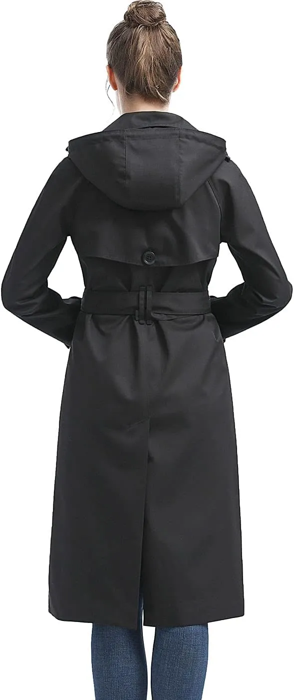 BGSD Women 3/4 Length Waterproof Hooded Trench Coat - Regular & Plus Size
