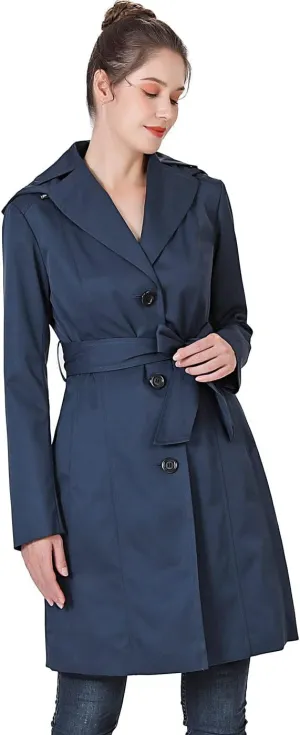 BGSD Women Aleah Waterproof Hooded Trench Coat - Regular & Plus Size