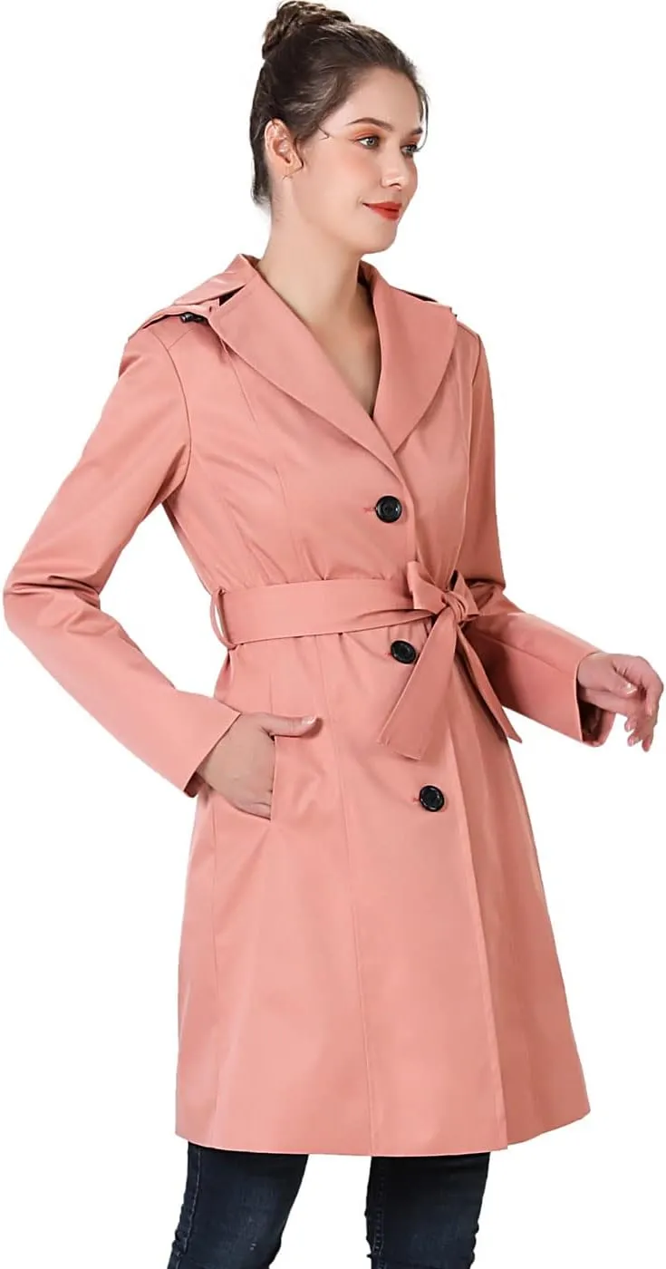 BGSD Women Aleah Waterproof Hooded Trench Coat - Regular & Plus Size