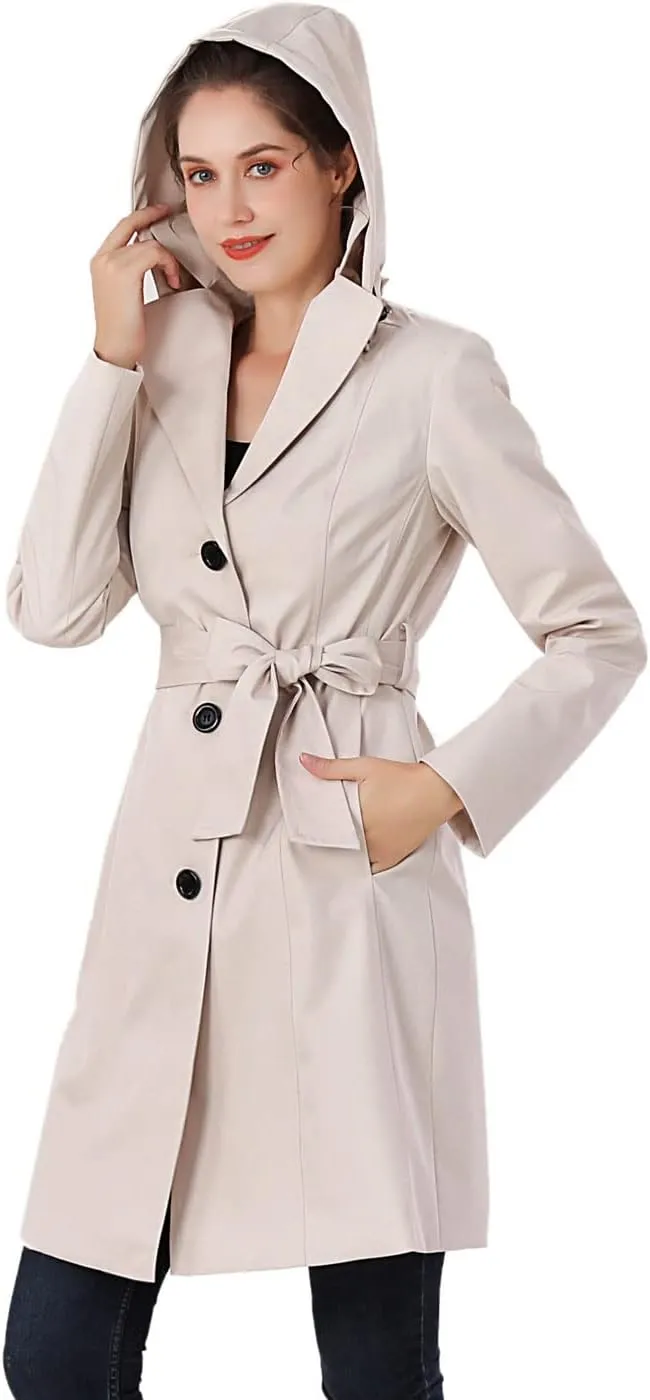 BGSD Women Aleah Waterproof Hooded Trench Coat - Regular & Plus Size