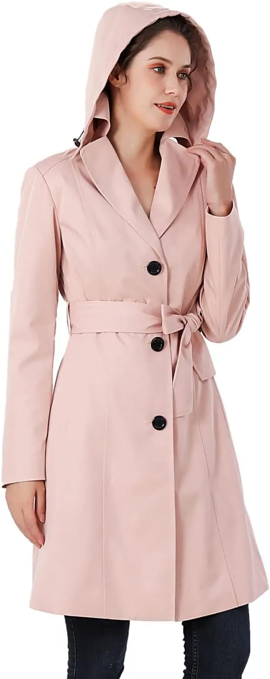 BGSD Women Aleah Waterproof Hooded Trench Coat - Regular & Plus Size