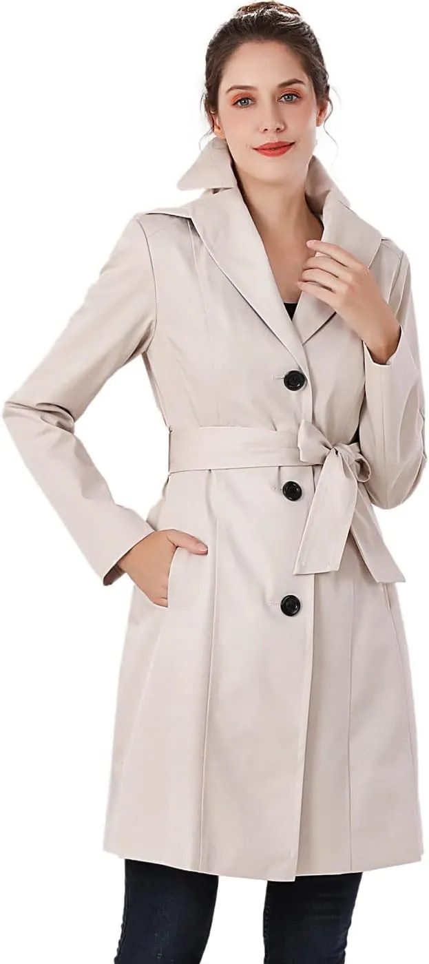 BGSD Women Aleah Waterproof Hooded Trench Coat - Regular & Plus Size