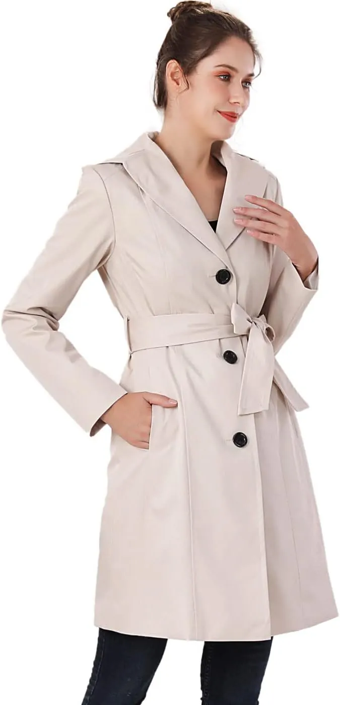 BGSD Women Aleah Waterproof Hooded Trench Coat - Regular & Plus Size
