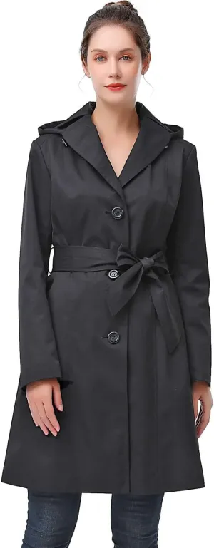 BGSD Women Aleah Waterproof Hooded Trench Coat - Regular & Plus Size