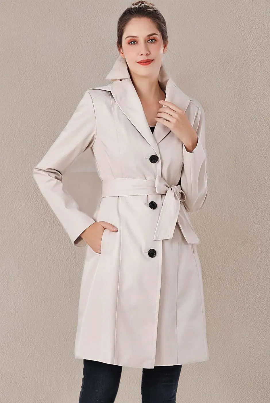 BGSD Women Aleah Waterproof Hooded Trench Coat - Regular & Plus Size