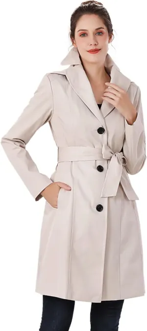 BGSD Women Aleah Waterproof Hooded Trench Coat - Regular & Plus Size