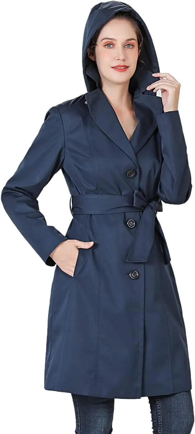 BGSD Women Aleah Waterproof Hooded Trench Coat - Regular & Plus Size