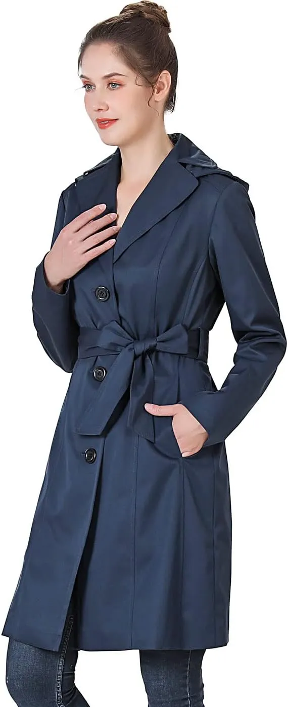 BGSD Women Aleah Waterproof Hooded Trench Coat - Regular & Plus Size