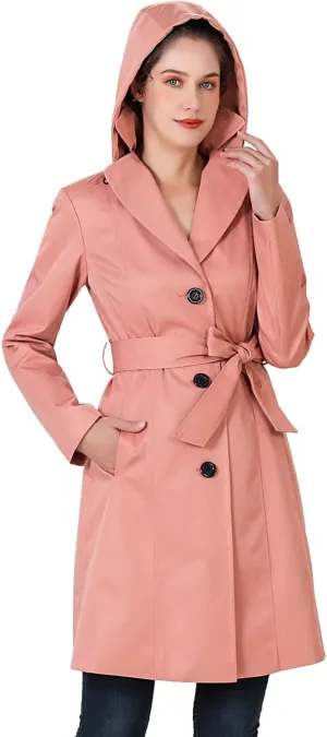 BGSD Women Aleah Waterproof Hooded Trench Coat - Regular & Plus Size