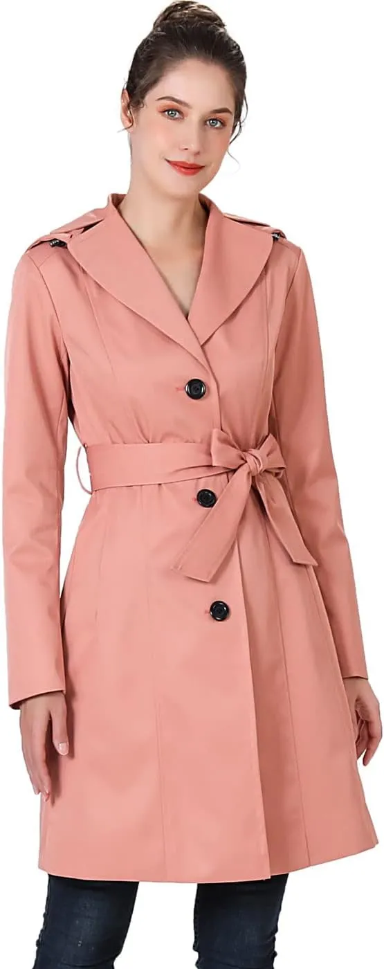 BGSD Women Aleah Waterproof Hooded Trench Coat - Regular & Plus Size