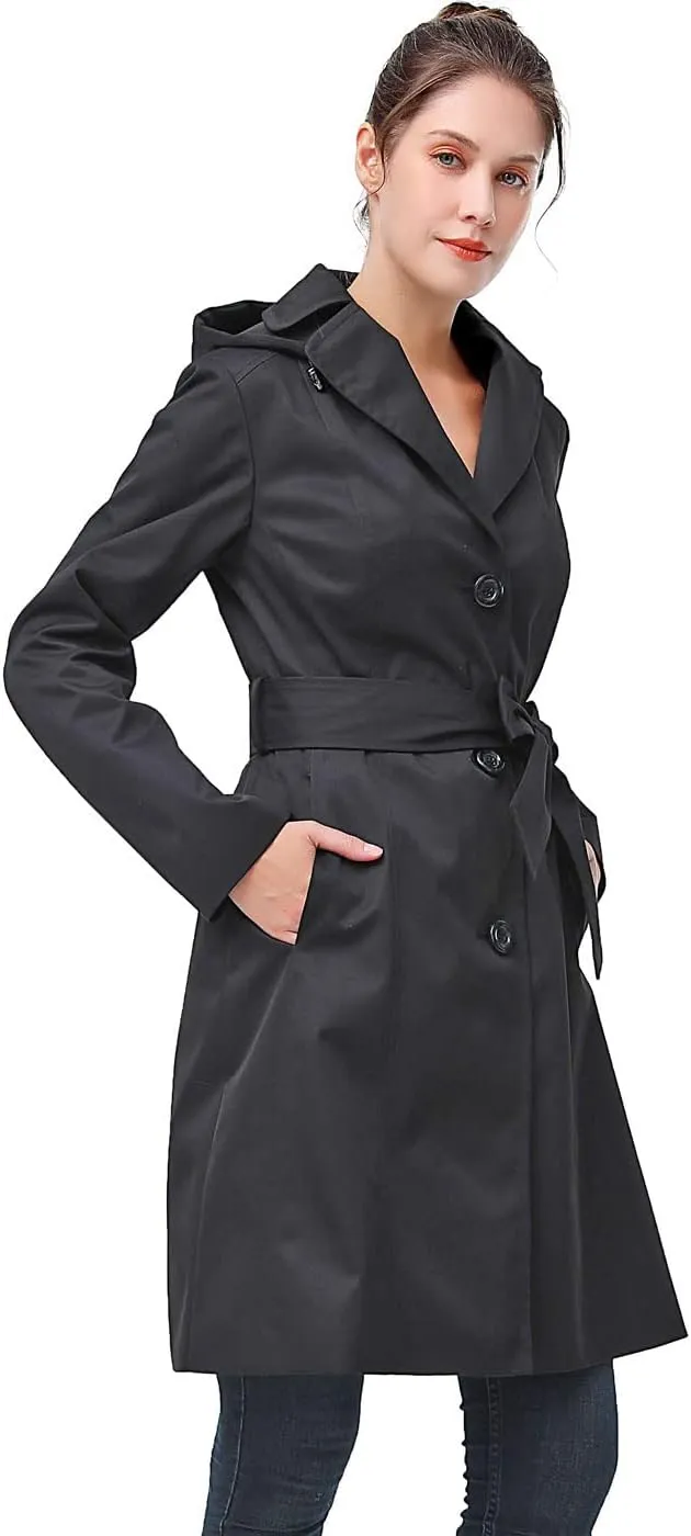 BGSD Women Aleah Waterproof Hooded Trench Coat - Regular & Plus Size