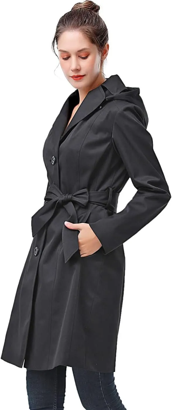 BGSD Women Aleah Waterproof Hooded Trench Coat - Regular & Plus Size