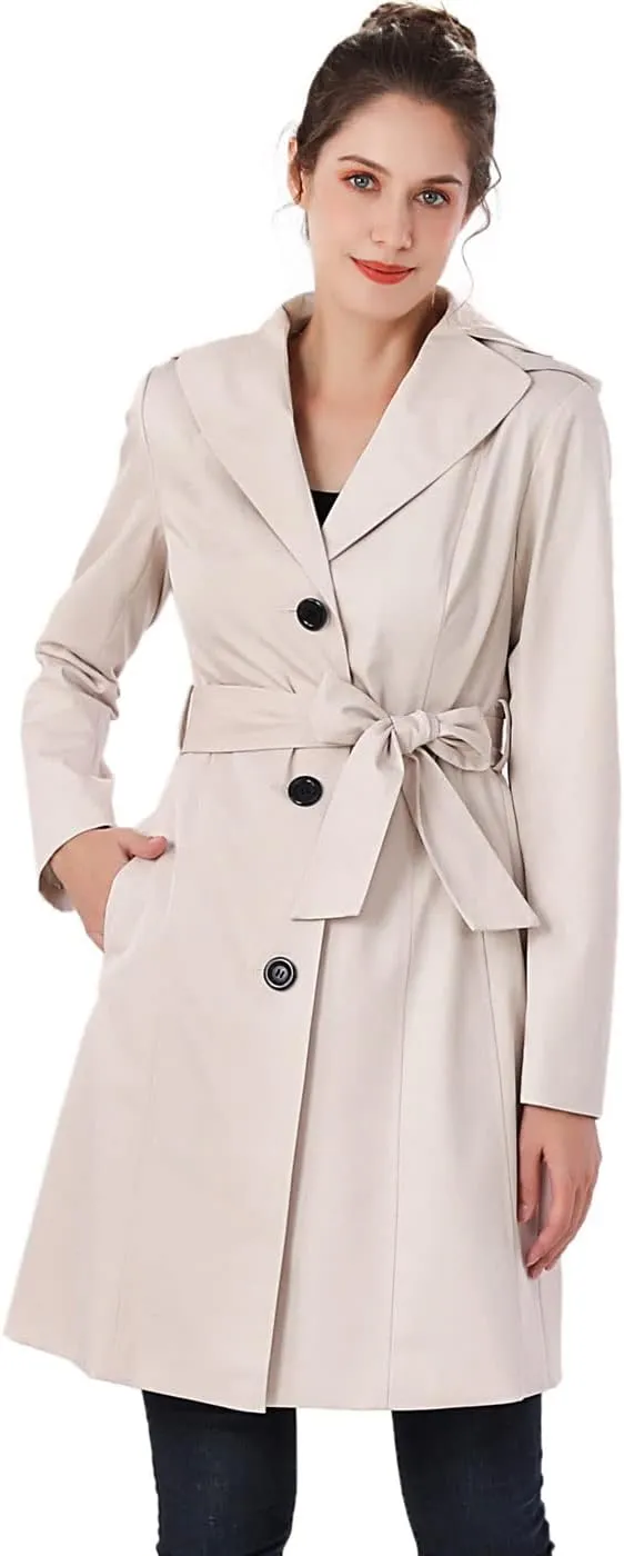 BGSD Women Aleah Waterproof Hooded Trench Coat - Regular & Plus Size