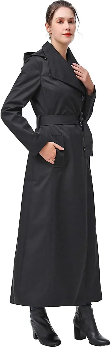 BGSD Women Jessica Waterproof Hooded Long Trench Coat - Regular & Plus Size