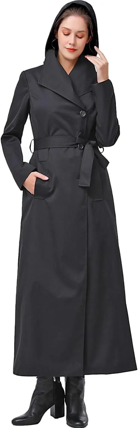 BGSD Women Jessica Waterproof Hooded Long Trench Coat - Regular & Plus Size