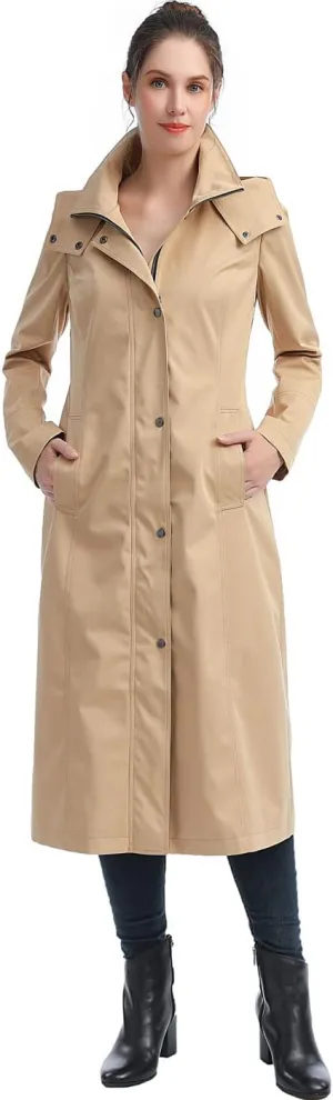 BGSD Women Kathy Waterproof Hooded Long Rain Coat - Regular & Plus Size