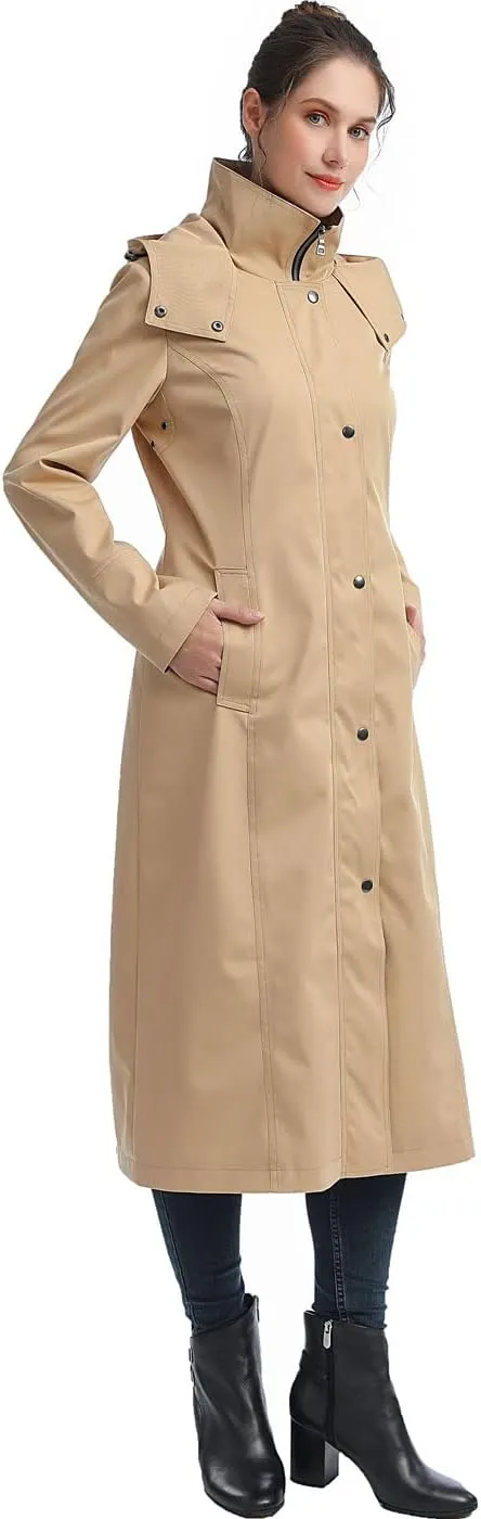 BGSD Women Kathy Waterproof Hooded Long Rain Coat - Regular & Plus Size