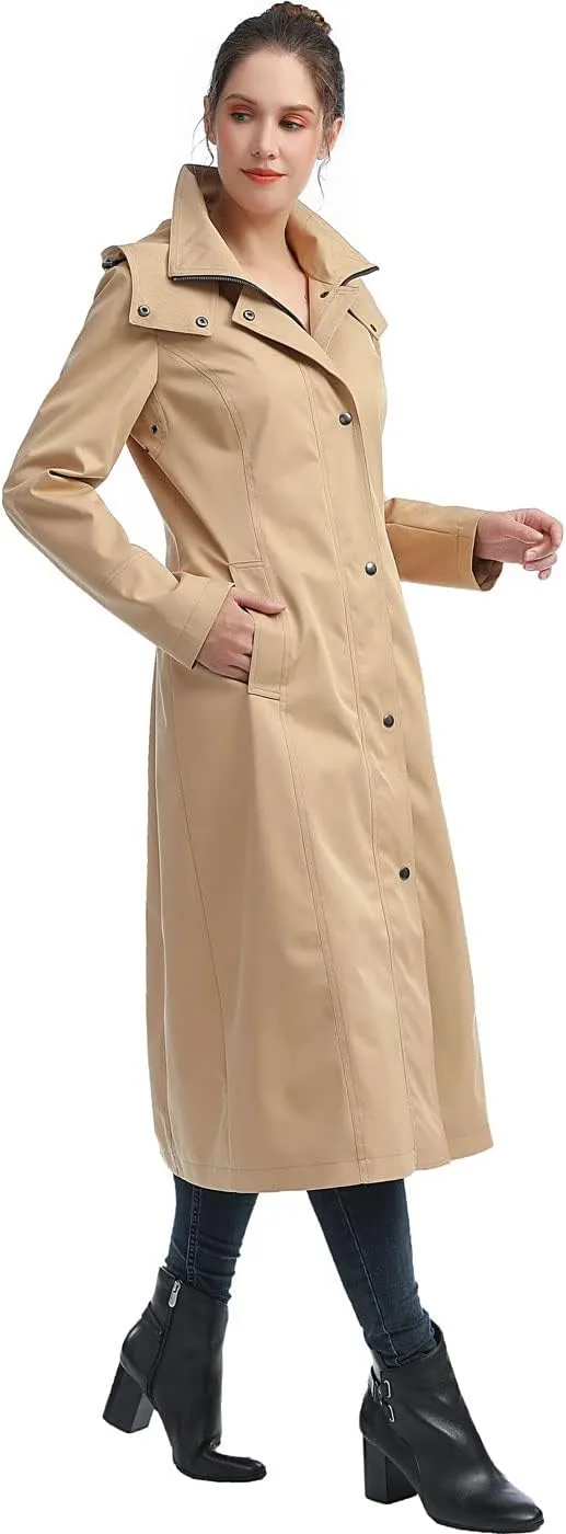 BGSD Women Kathy Waterproof Hooded Long Rain Coat - Regular & Plus Size