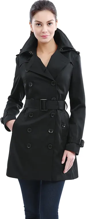BGSD Women Madison Waterproof Hooded Mid Length Trench Coat