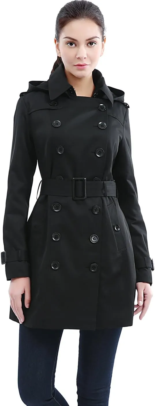 BGSD Women Madison Waterproof Hooded Mid Length Trench Coat