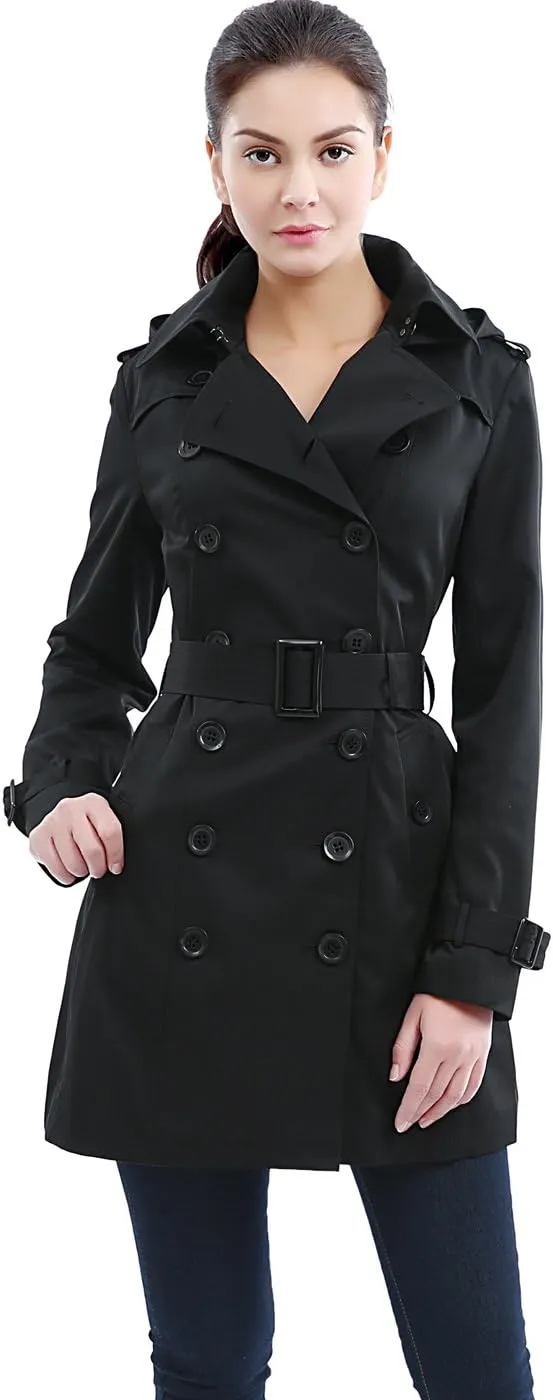 BGSD Women Madison Waterproof Hooded Mid Length Trench Coat