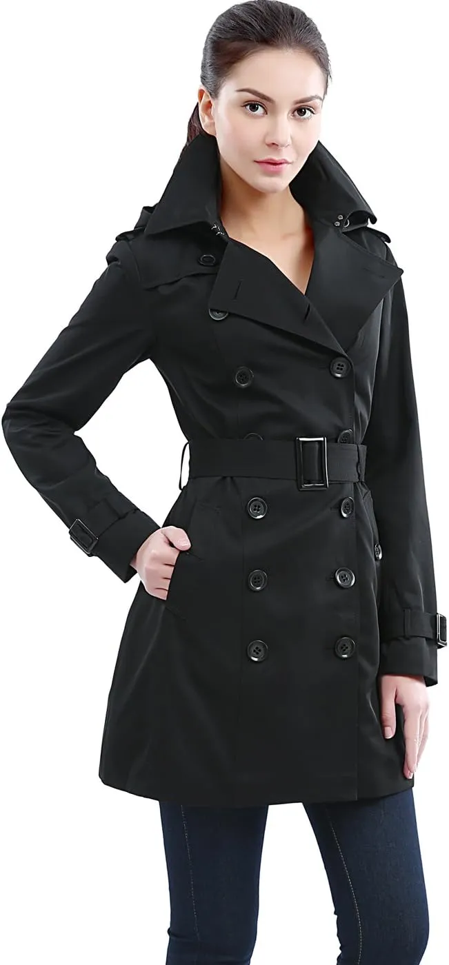 BGSD Women Madison Waterproof Hooded Mid Length Trench Coat