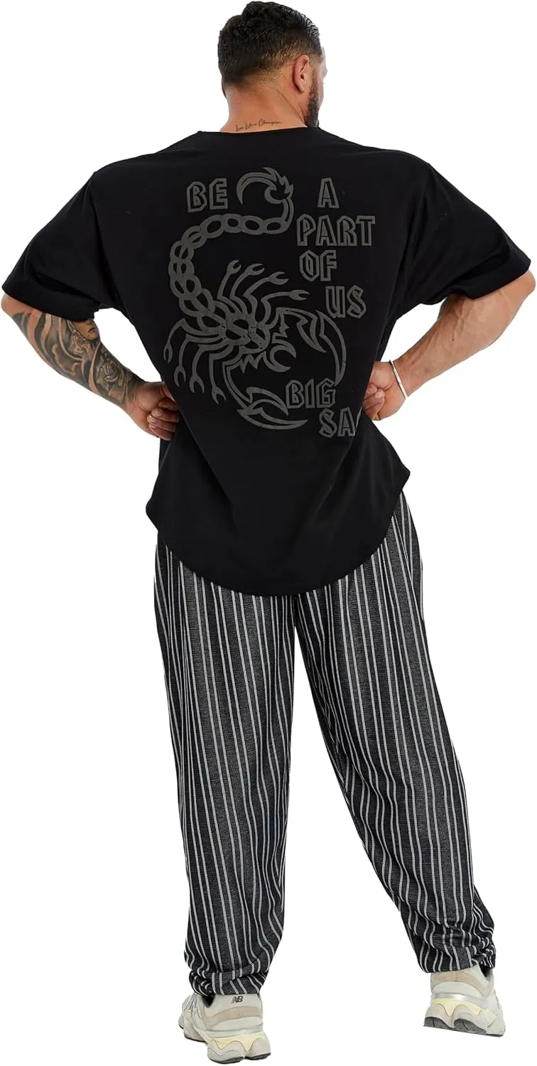 BIG SAM SPORTSWEAR COMPANY Men's Oversize T-Shirt Organic Cotton Breathable Workout, Lifting T-Shirt