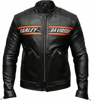 Bill Goldberg Black Biker Leather Jacket for Men HD Vintage Faux & Leather Motorcycle Jacket for Mens