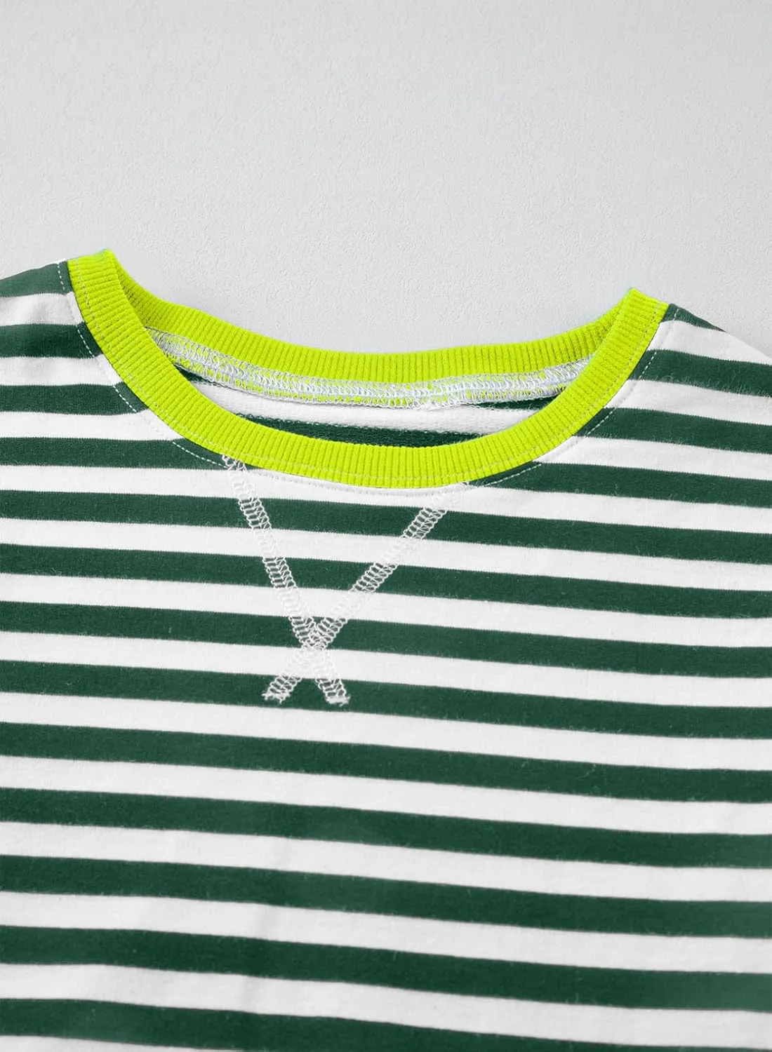 blibean Girls Cotton Long Sleeve Sweathirts Striped Color Block Tops Size 6-15 Years