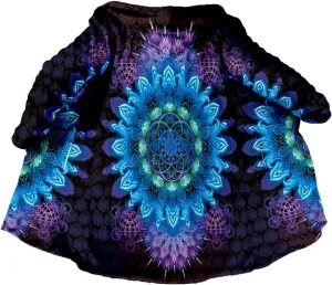 BLOOM Mandala Psychedelic 3D Print Dream Cloak Thick Warm Hooded Men Overcoat Windproof Fleece Jacket