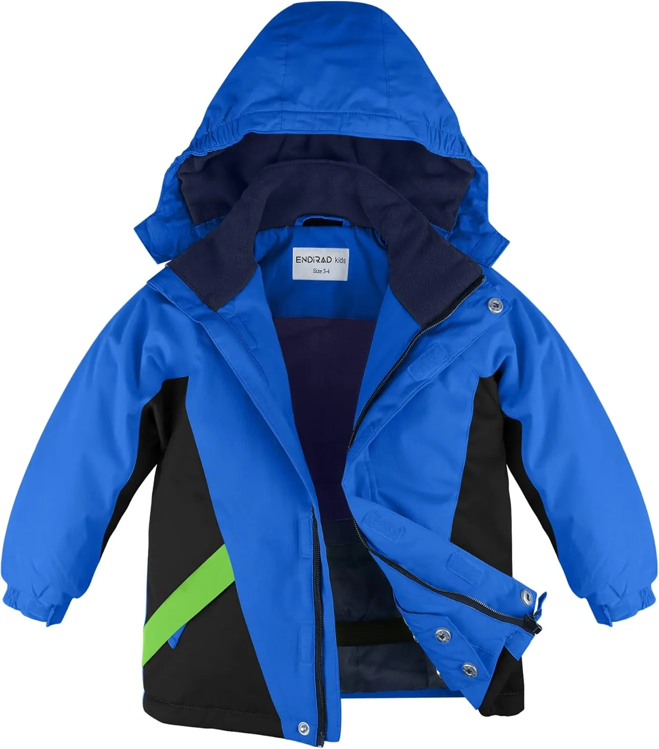 Boy's Waterproof Ski Jacket,Kids Warm Winter Snow Coat,Hooded Fleece Outwear,Windproof RainCoat