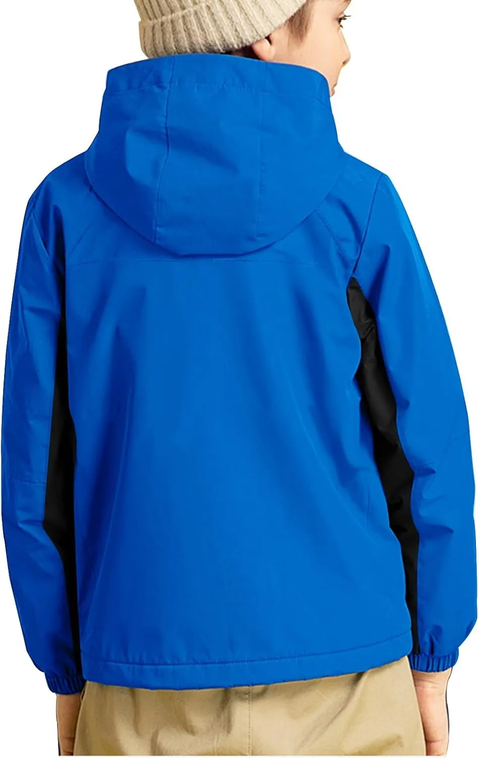 Boy's Waterproof Ski Jacket,Kids Warm Winter Snow Coat,Hooded Fleece Outwear,Windproof RainCoat