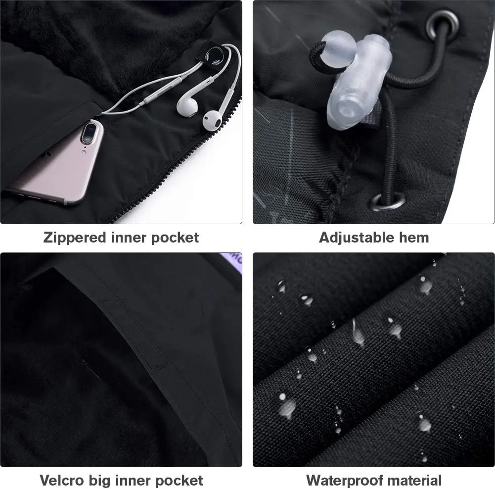 CAMEL CROWN Womens Mountain Snow Waterproof Ski Jacket Detachable Hood Windproof Fleece Parka Rain Jackt Winter Coat