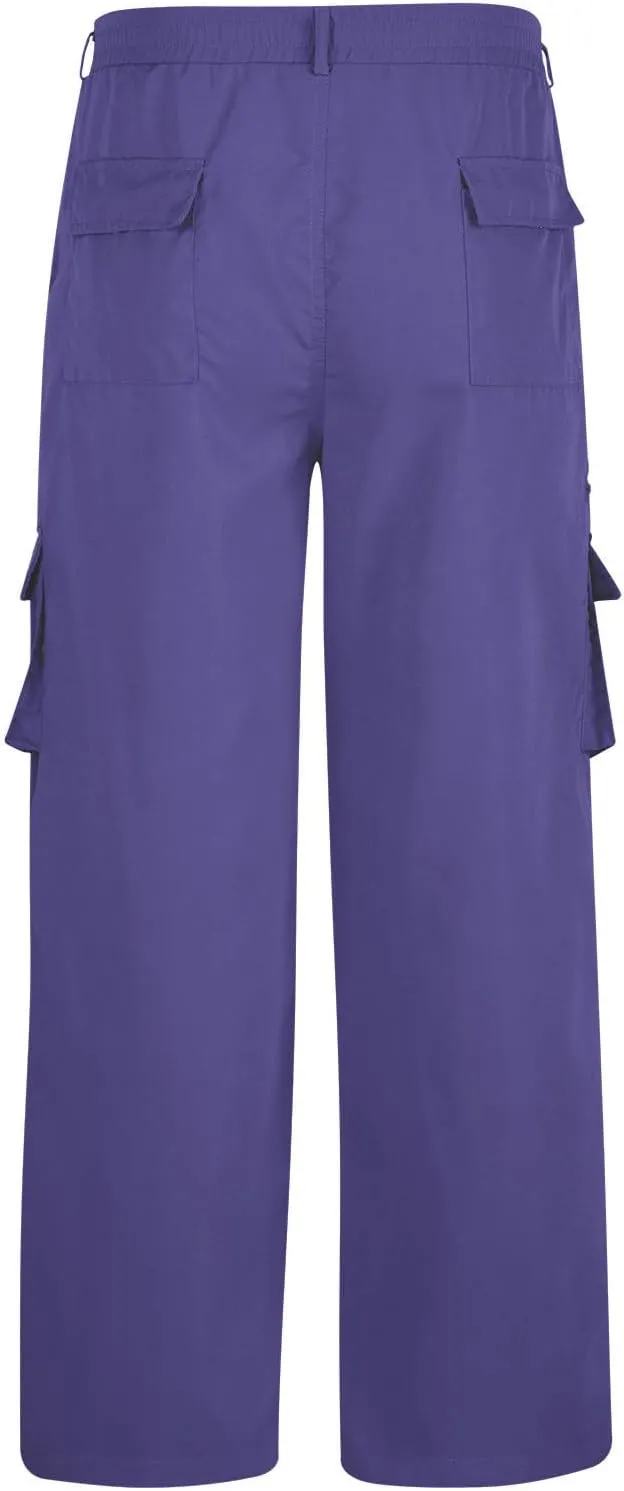 Cargo Pants for Men Elastic Waist Sweatpants Male Athletic Hiking Pants Multic Pockets Drawstring Chino Cotton Slacks